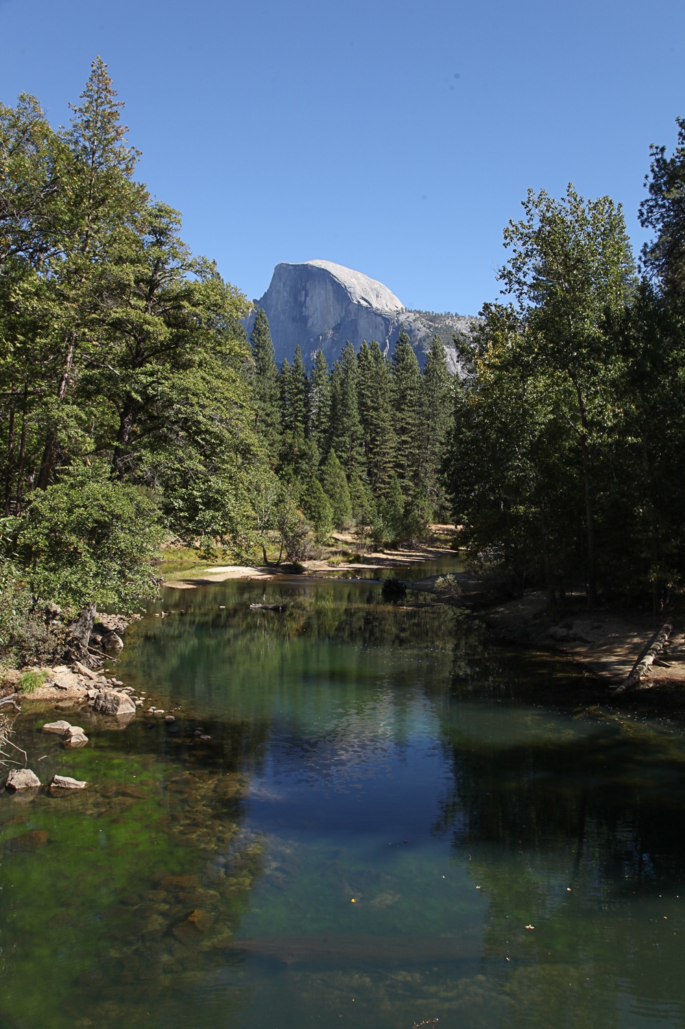 view of half dome from the valley