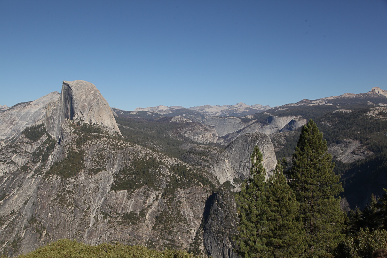 View of half dome from glacier point