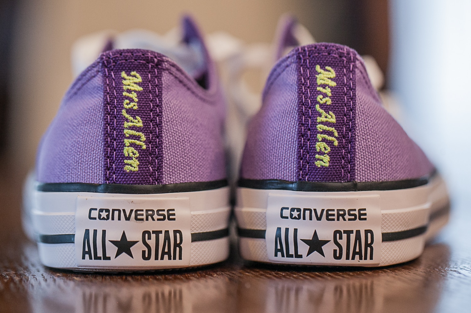 custom purple converse