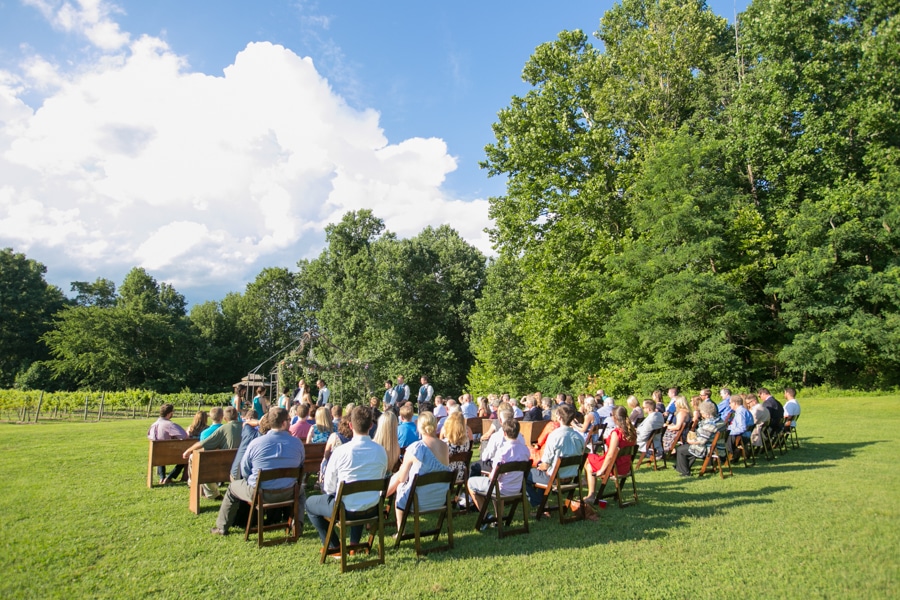 outdoor ceremony at Natchez Hill Vineyard