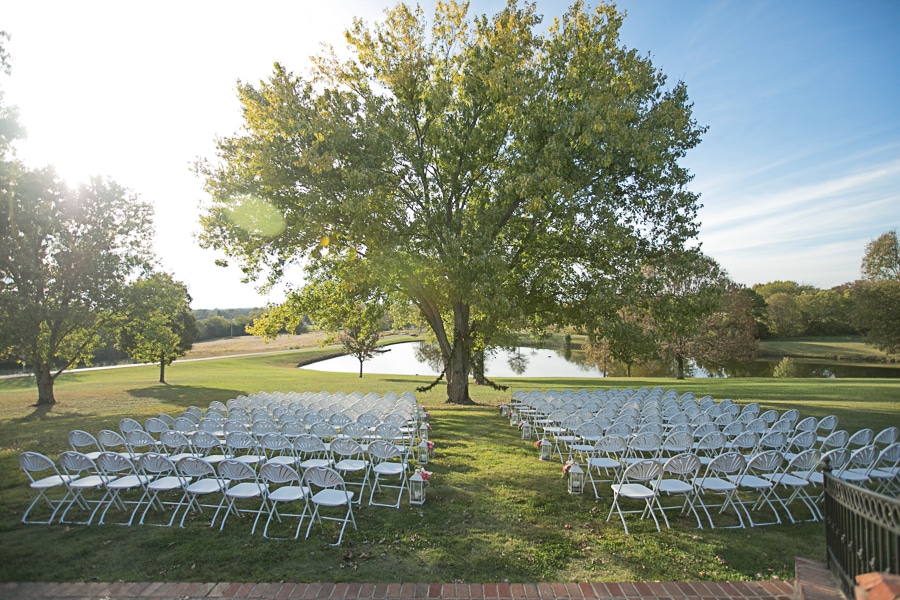 outdoor wedding ceremony at covey rise underneath tree