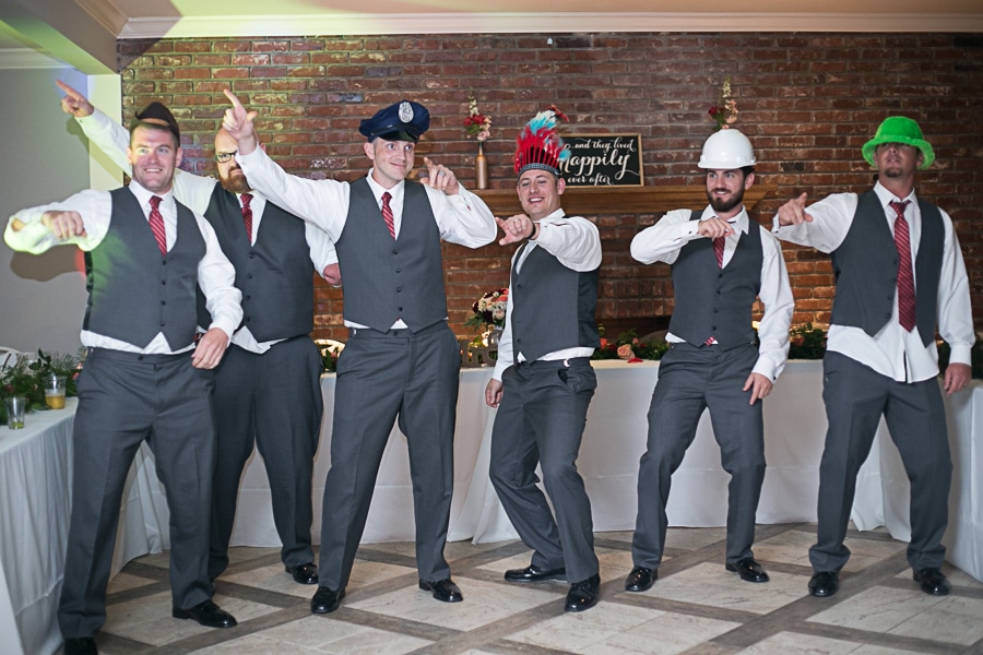 groomsmen dancing like the police
