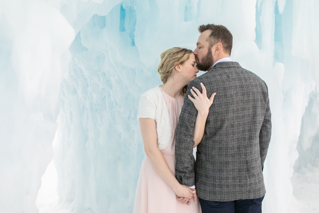 forehead kiss: Ice Castle engagement photos